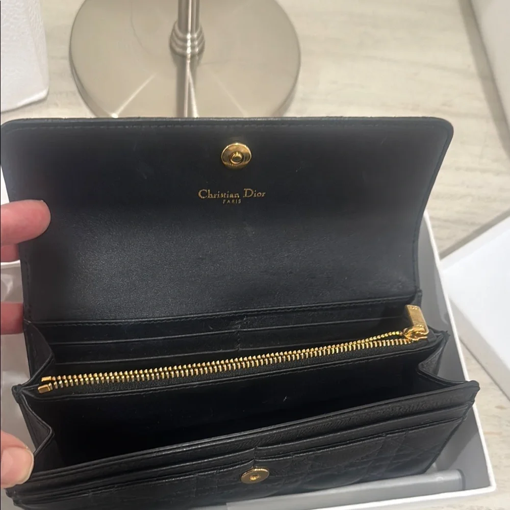Dior Black Quilted Leather Wallet